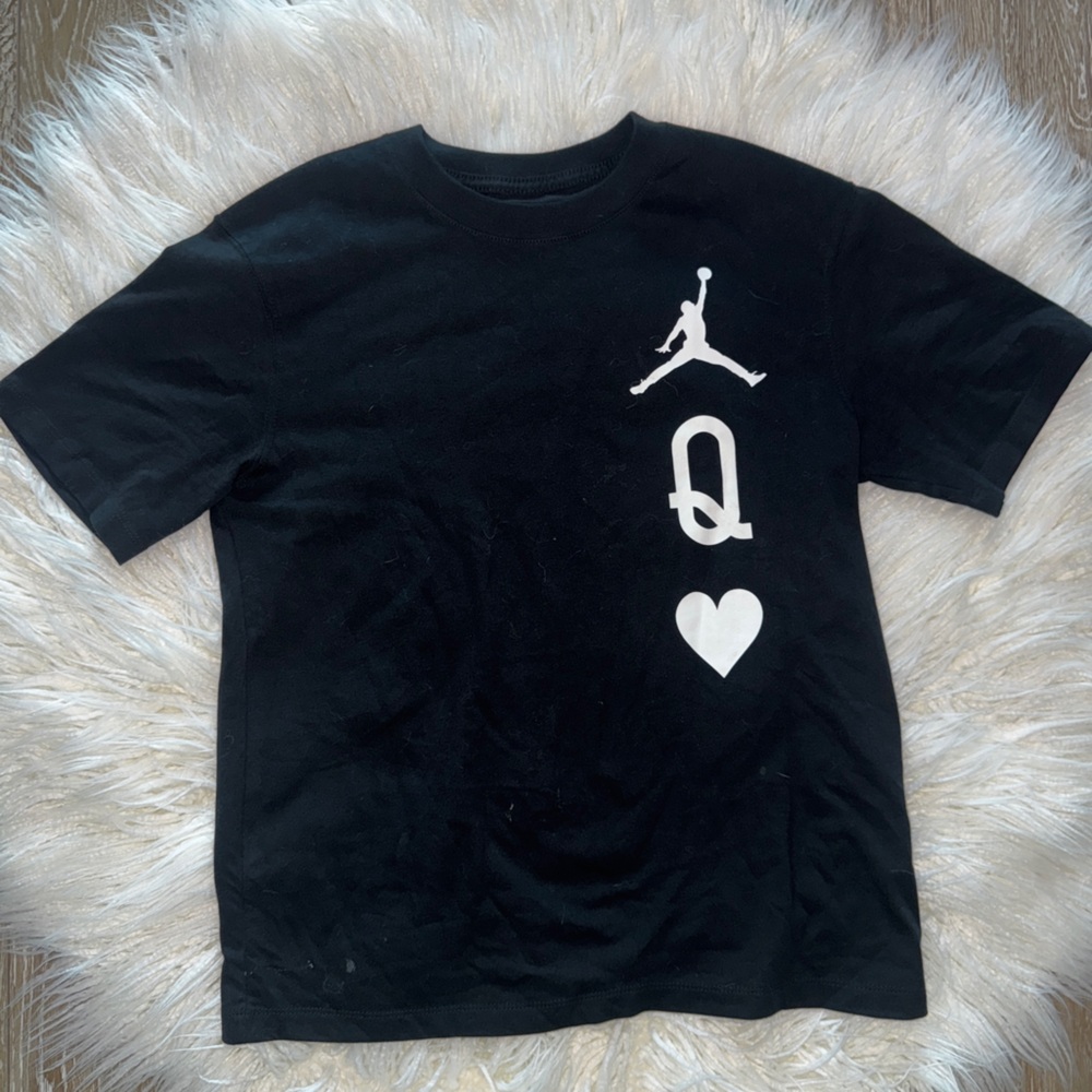 Black Jordan TShirt with White Symbols